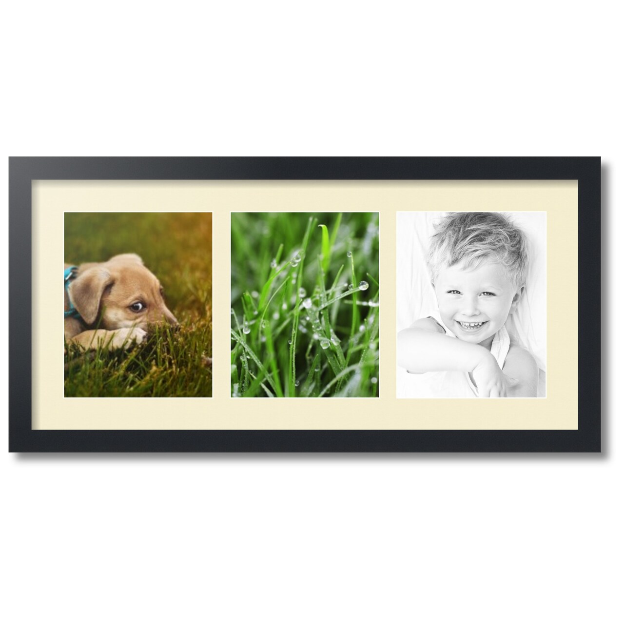 ArtToFrames Collage Photo Picture Frame with 3 - 8x10 inch Openings, Framed in Black with Over 62 Mat Color Options and Plexi Glass (CSM-3926-25)